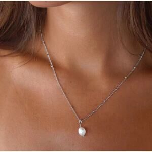 ATOLEA necklace - Baroque Pearl Pendant, color - silver, fully new